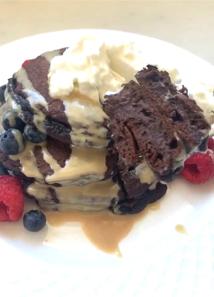 Chocolate Peanut Butter Protein Pancakes – Let's Go Chia
