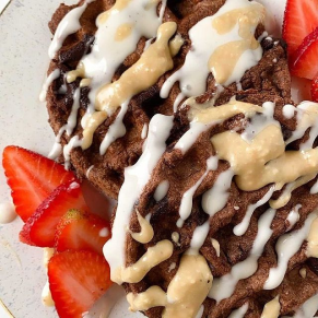 Peanut Butter Chocolate Waffles